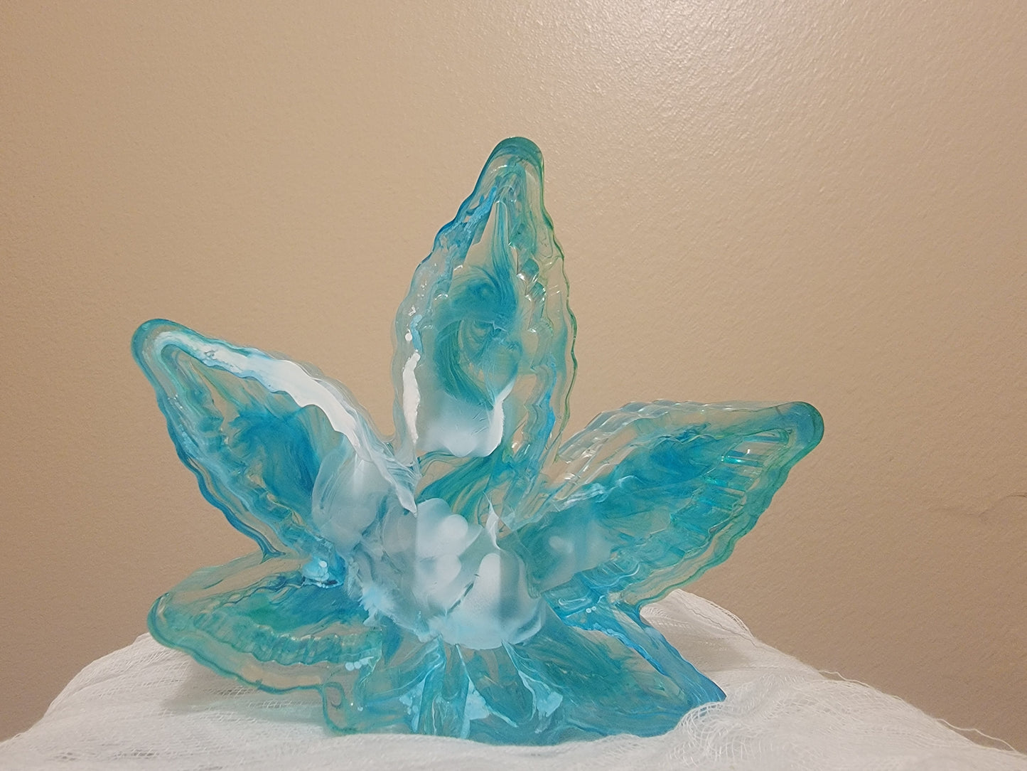 Blue/ green Leaf ash tray