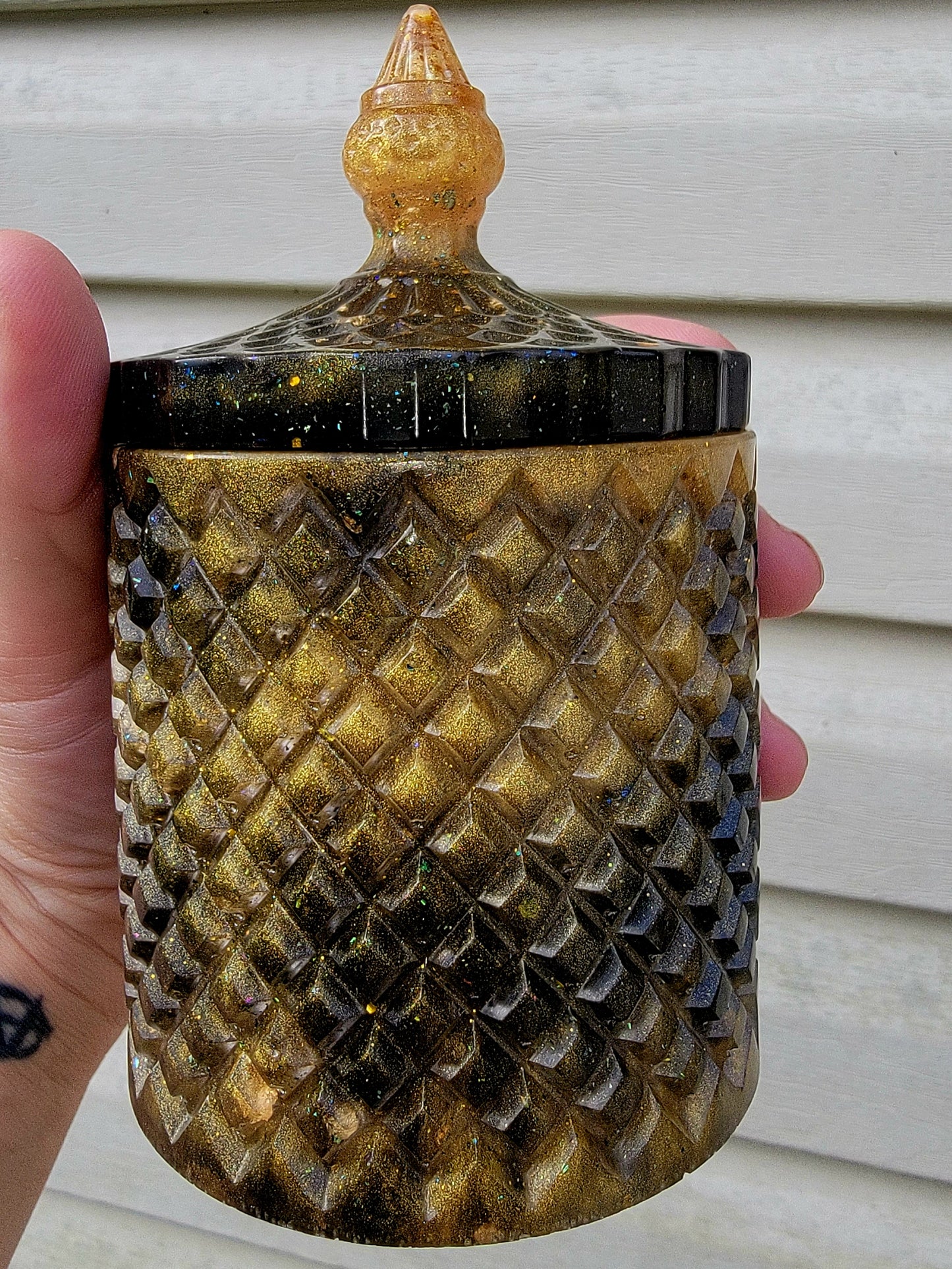 Black and Gold Tall Jar