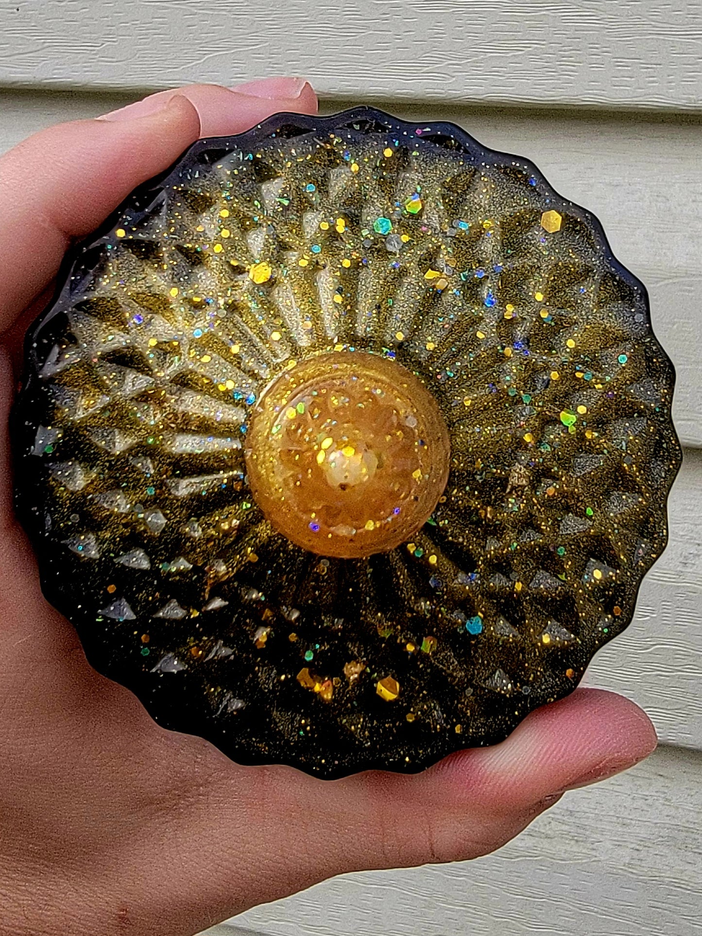 Black and Gold Tall Jar