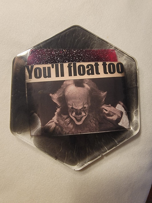 Diabolical glitter coaster