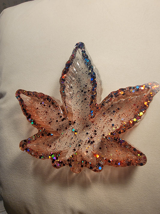 Glitter Leaf Ash Tray